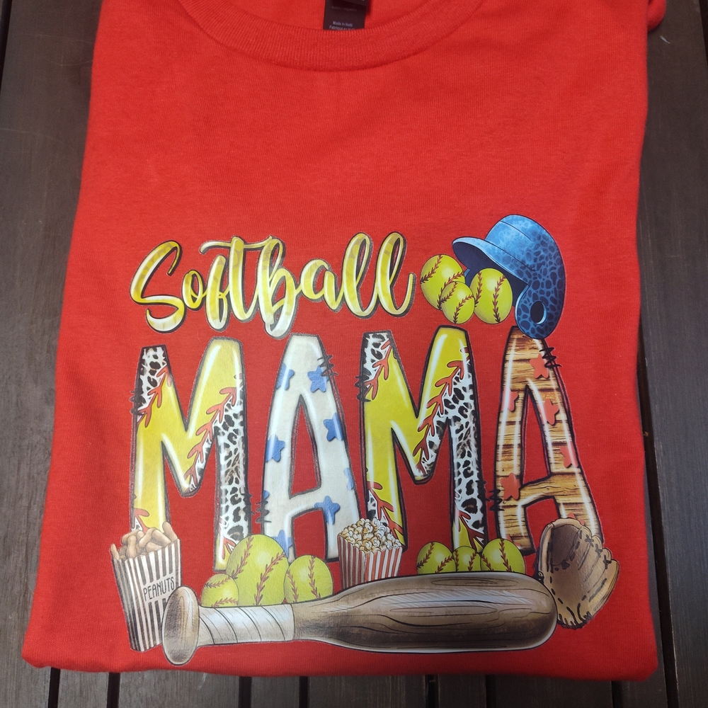 Softball Mama Kids Shirt - Red